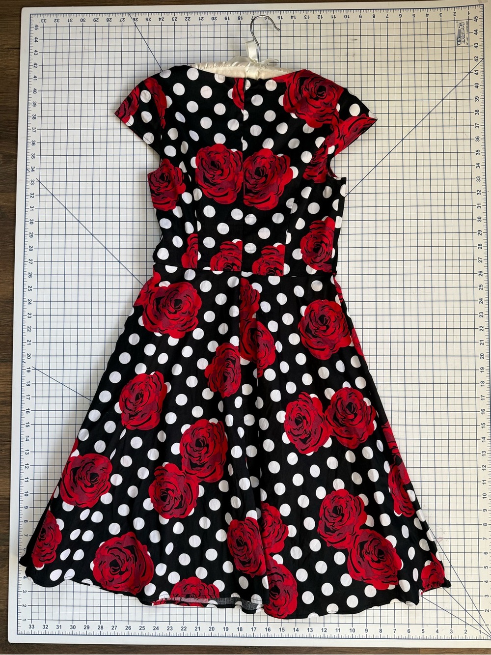 Dressystar 50s Rockabilly Dress Red Rose Polka Dot Full Circle Pinup Retro